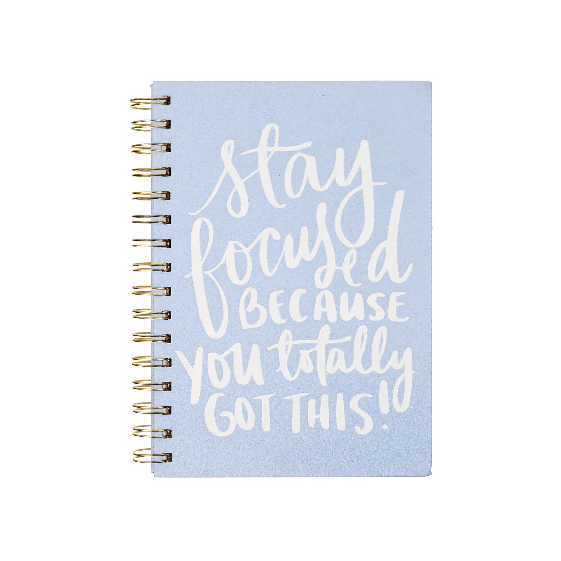 slide 1 of 1, Eccolo Dayna Lee Stay Focused Blue Spiral Journal, 1 ct