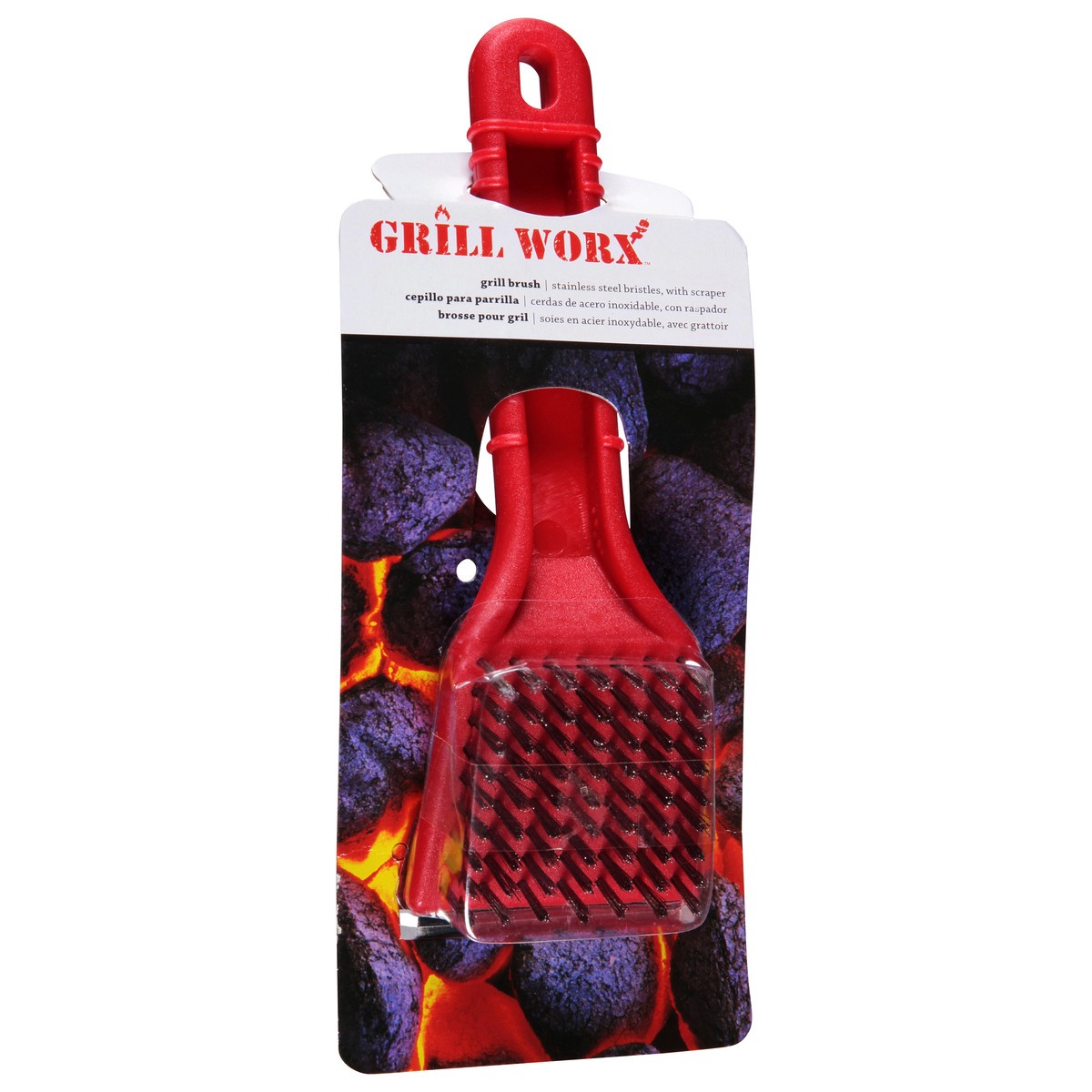 slide 11 of 12, Grill Worx BBQ Short Grill Brush, 1 ct