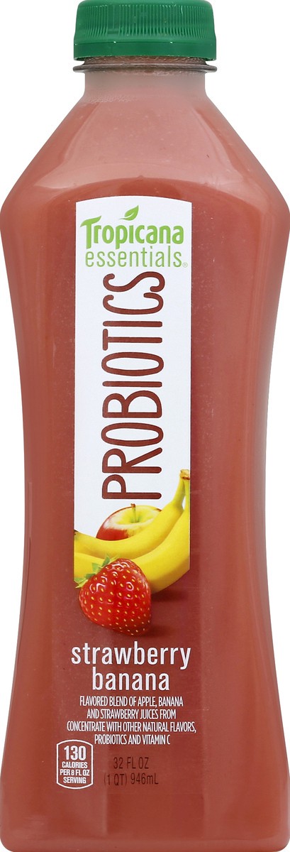 slide 5 of 6, Tropicana Essentials Probiotics Strawberry Banana, 10 oz