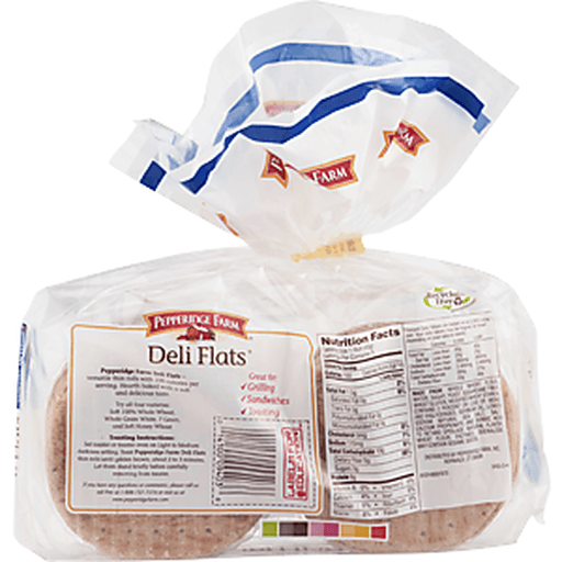 slide 5 of 7, Pepperidge Farm Deli Flats Thin Rolls Soft 100% Whole Wheat, 15 oz