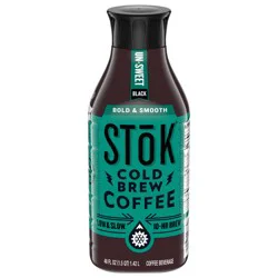 SToK Cold Brew Coffee, Arabica-Based Blend, Black, Unsweetened, Medium Roast, 48 FL OZ Bottle