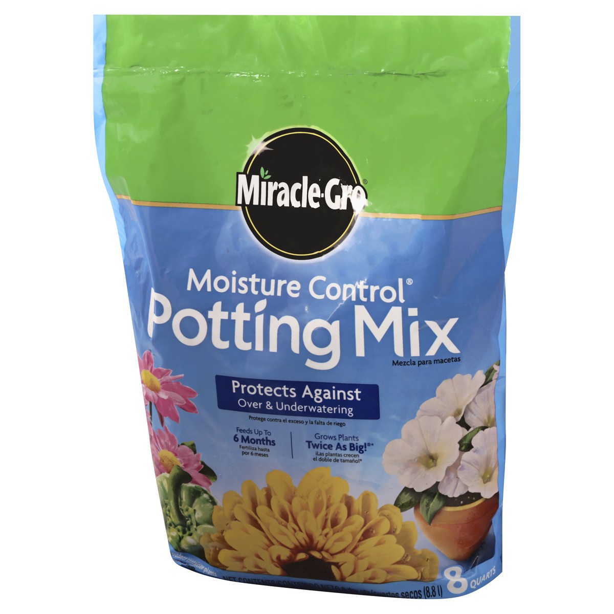 slide 2 of 9, Miracle-Gro Moisture Control Potting Mix 8 qt, 8 qt