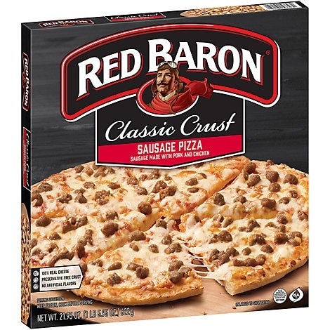 slide 1 of 1, Red Baron Pizza Classic Crust Sausage, 21.95 oz