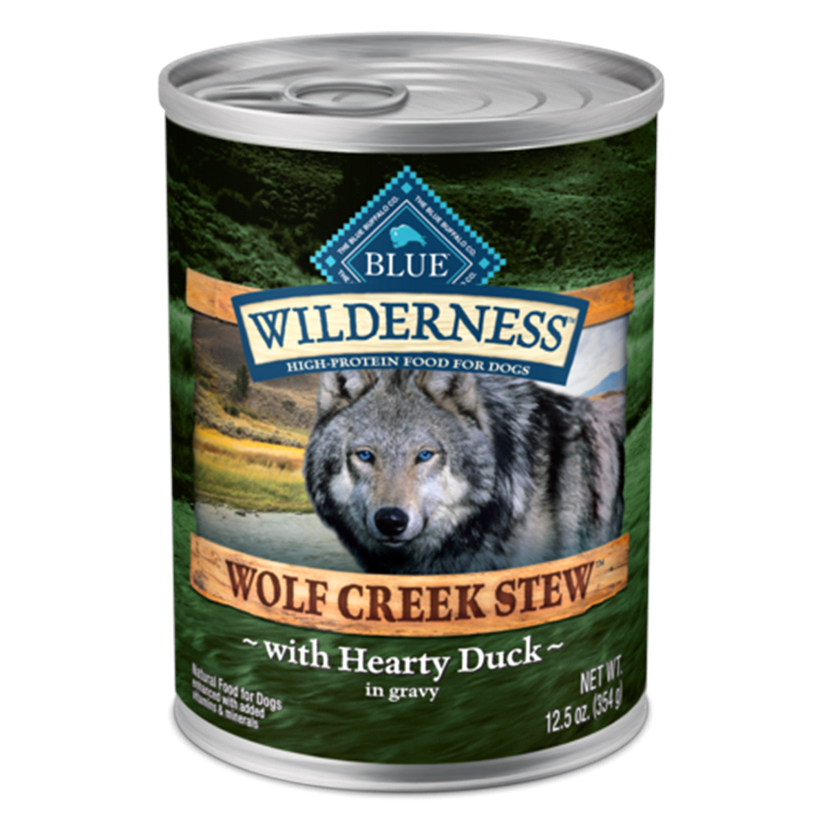 slide 1 of 1, Blue Wilderness Wolf Creek Stew with Duck Wet Dog Food, 12.5 oz
