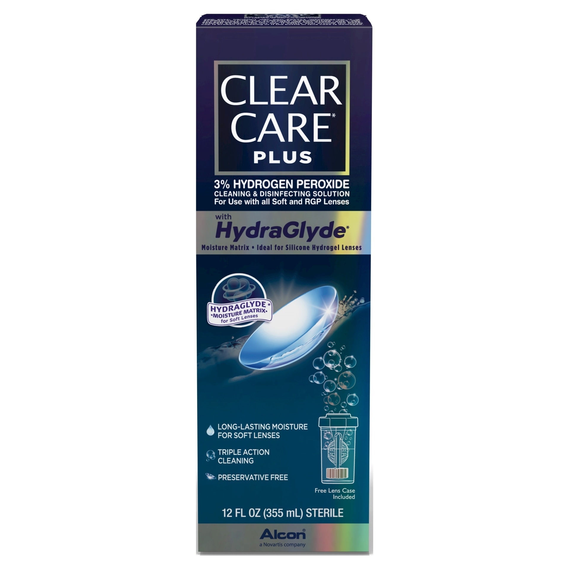 slide 1 of 8, Clear Care Plus with Hydraglyde For Soft Lenses - 12 fl oz, 12 fl oz