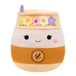 Squishmallows Tan To-Go Coffee Cup with Flower Crown Plush Toy, 16 in