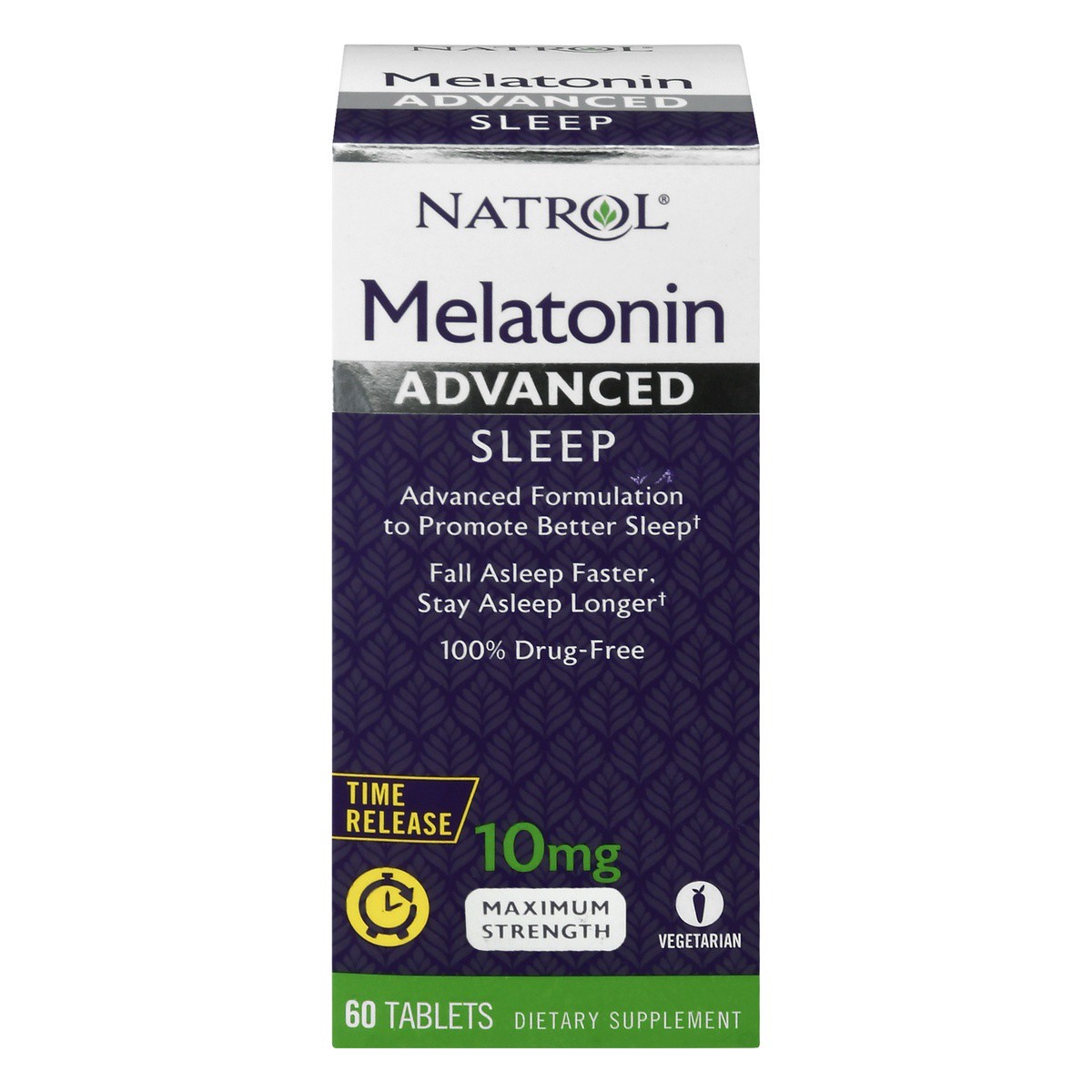 slide 1 of 6, Natrol Advanced Sleep Melatonin 10 mg Maximum Strength Dietary Supplement - 60 CT S, 60 ct