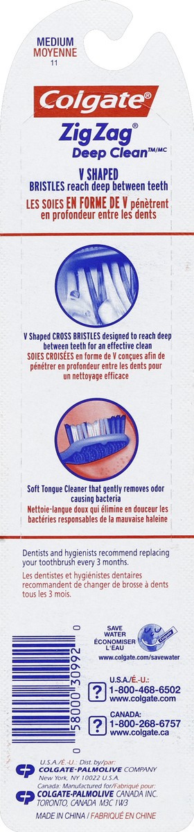 slide 6 of 6, Colgate Zig Zag Deep Clean Toothbrush, Medium - 2 Ct, 1 ct