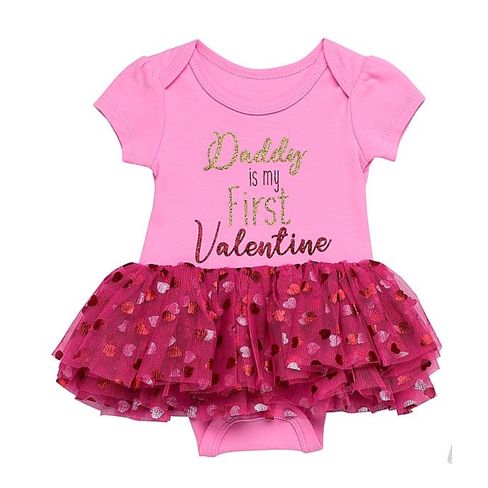 slide 1 of 1, Baby Starters Newborn Daddy Valentine Tutu Bodysuit - Pink, 1 ct