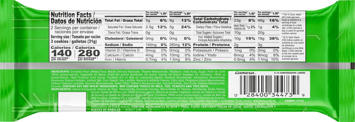 slide 2 of 3, Gamesa Emperador Lemon Cookies, 1 ct