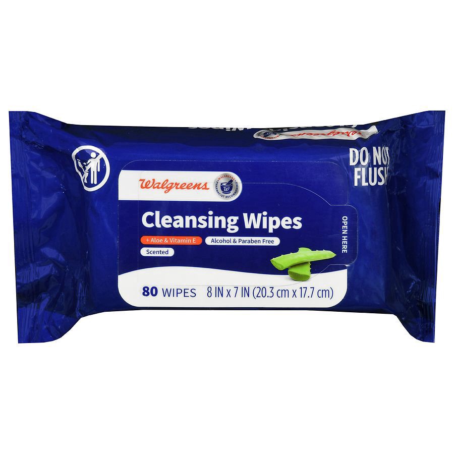 slide 1 of 5, Walgreens Personal Cleansing Wipes 8 x 7, 80 ct