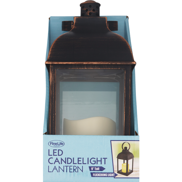 slide 1 of 1, Rustic Lantern With Candle, 1 ct