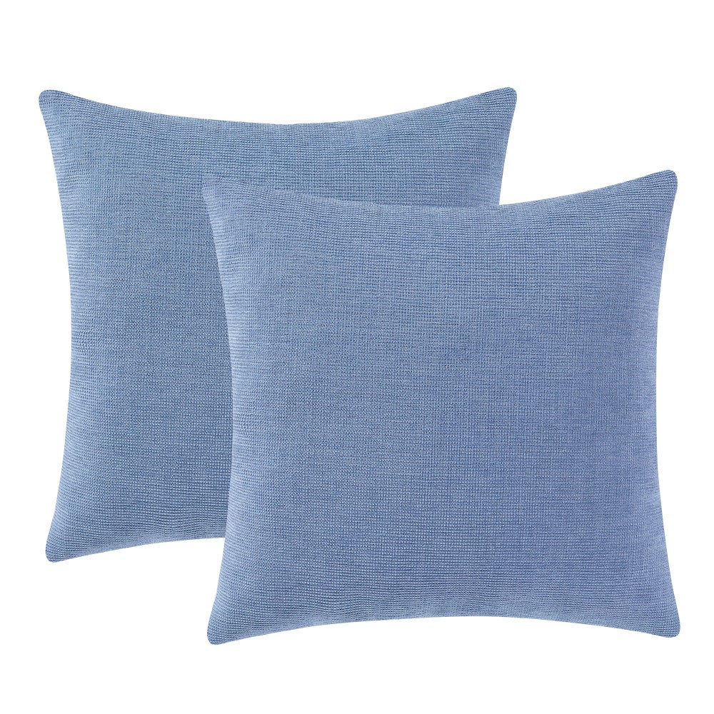 slide 4 of 4, Everyday Living Textured Woven Decorative Pillow - 2 Pack Light Blue, 18 in x 18 in