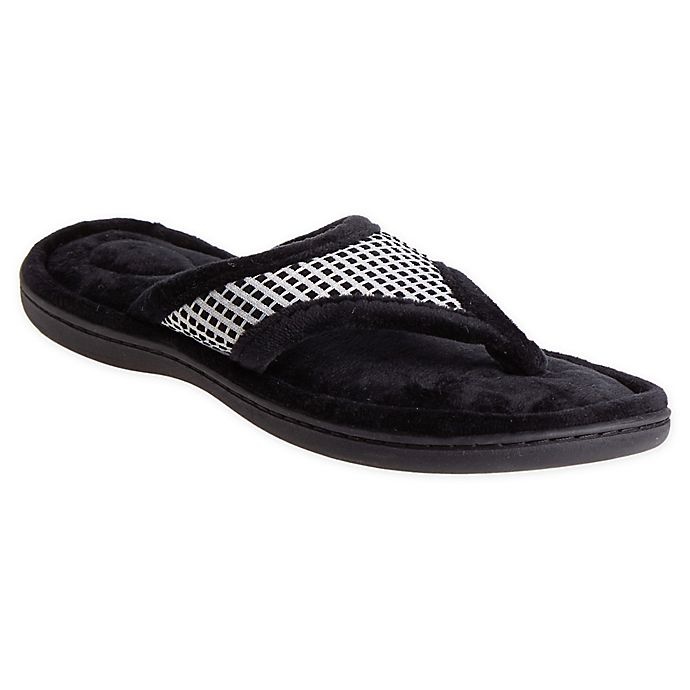 slide 3 of 3, Brookstone Small Thong Slippers - Grey, 1 ct