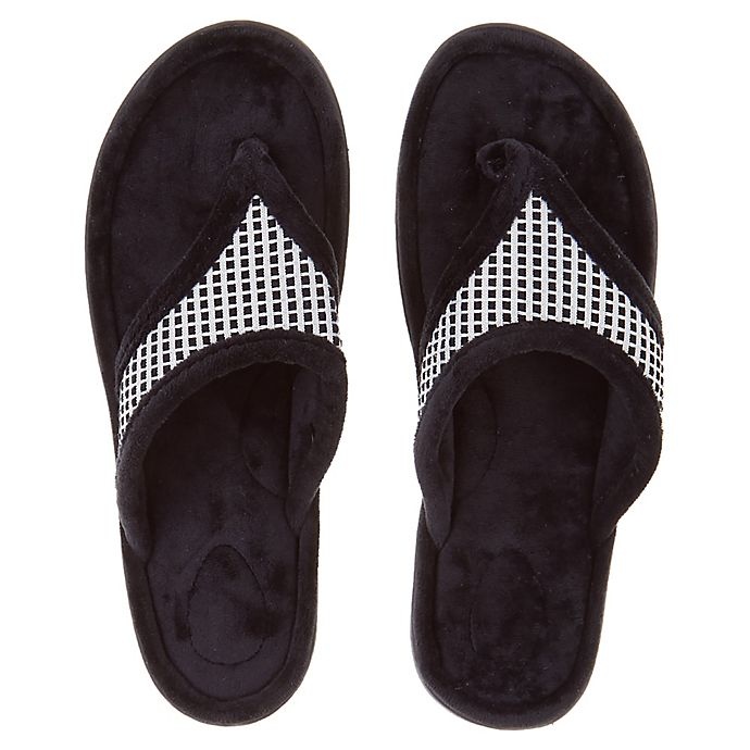 slide 1 of 3, Brookstone Small Thong Slippers - Grey, 1 ct