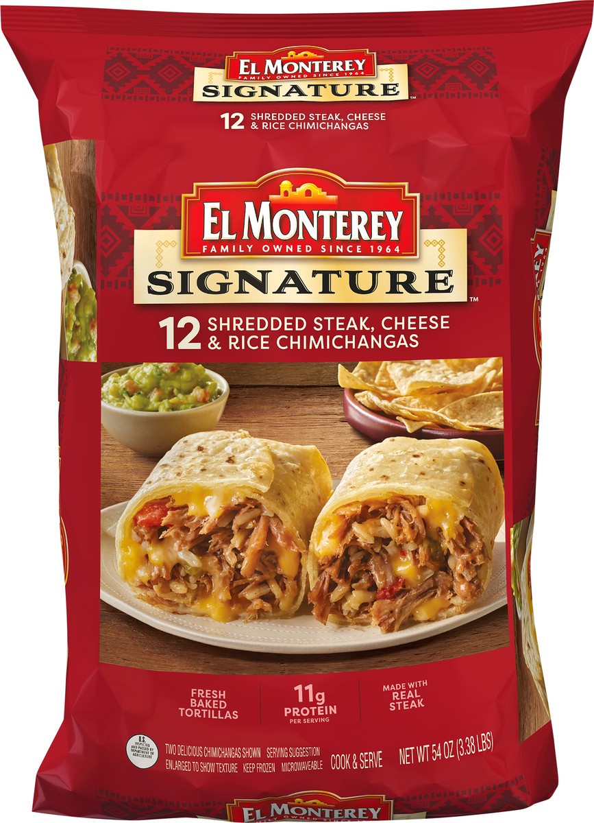 slide 2 of 7, El Monterey Signature Steak Cheese & Rice Chimichangas 12 Count - 54 Oz, 12 ct