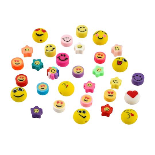 slide 1 of 2, 9mm Clay Emoji Bead Mix By Creatology, 9 mm