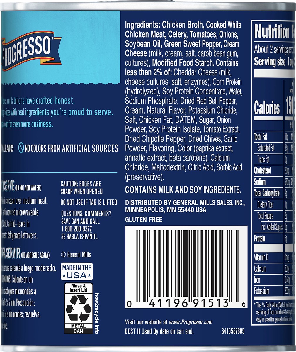 slide 4 of 12, Progresso Traditional, Chicken Cheese Enchilada Flavor Canned Soup, Gluten Free, 18.5 oz., 18.5 oz