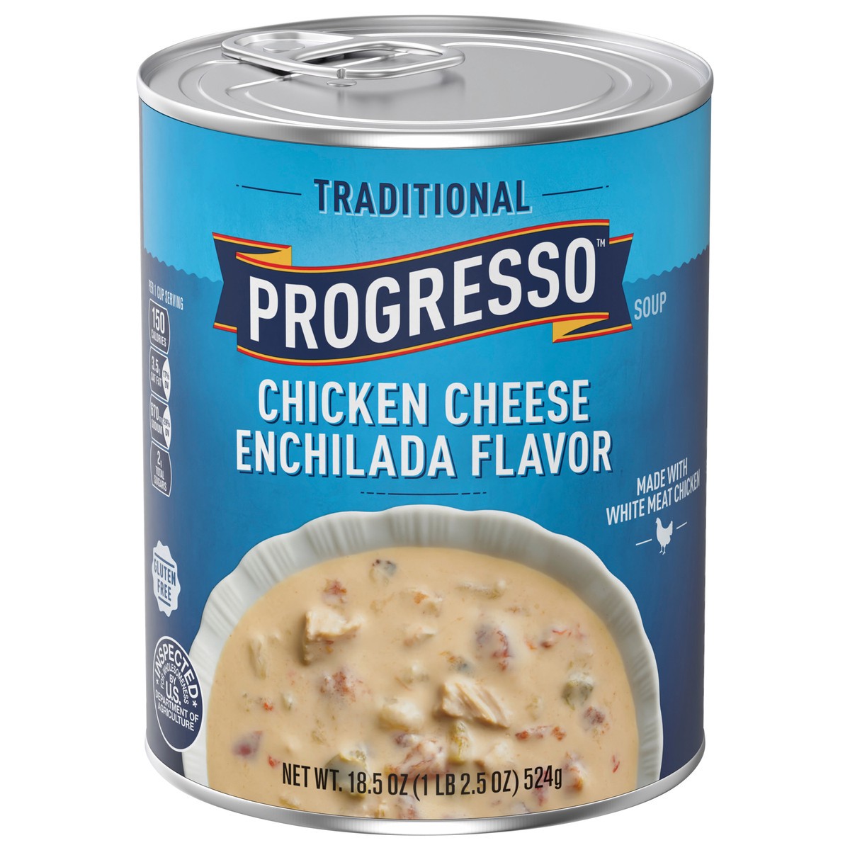 slide 1 of 12, Progresso Traditional, Chicken Cheese Enchilada Flavor Canned Soup, Gluten Free, 18.5 oz., 18.5 oz