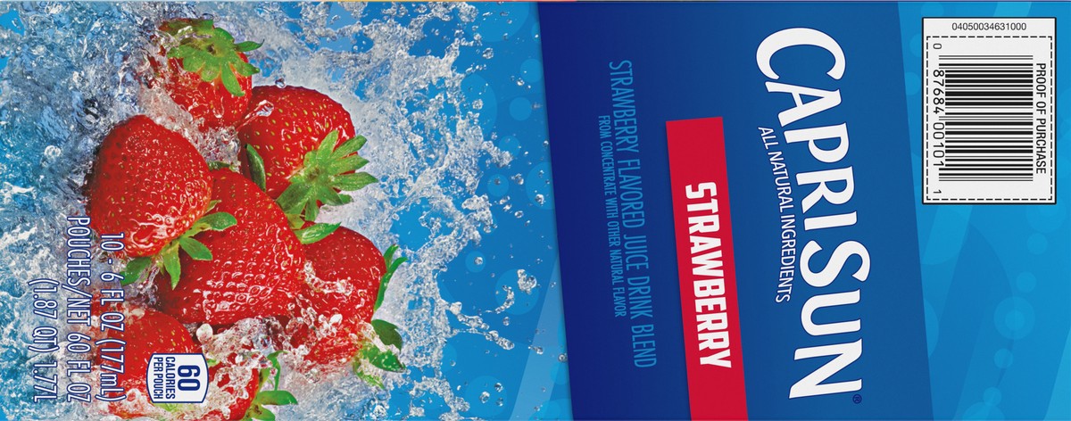 slide 9 of 9, Capri Sun Strawberry Naturally Flavored Juice Drink Blend, 10 ct Box, 6 fl oz Pouches, 10 ct