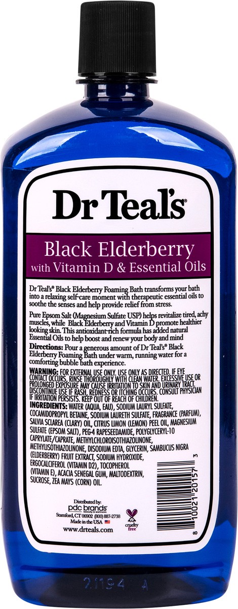 slide 3 of 7, Dr. Teal's Elderberry Foaming Bath 34oz, 34 fl oz