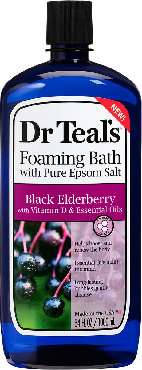slide 4 of 7, Dr. Teal's Elderberry Foaming Bath 34oz, 34 fl oz