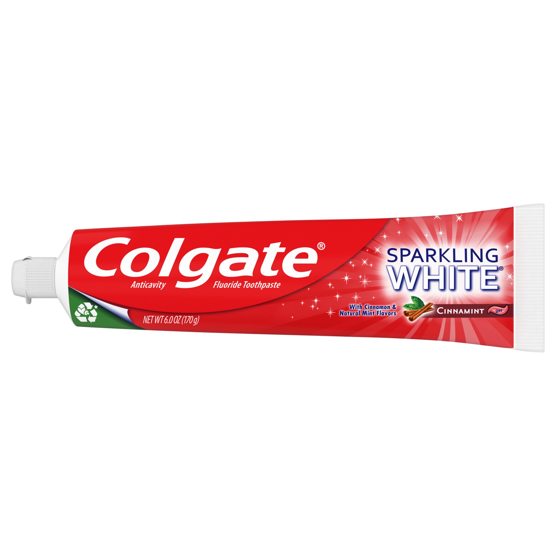 slide 5 of 5, Colgate Sparkling White Whitening Toothpaste, Cinnamon - 6 ounce (6 Pack), 6 oz