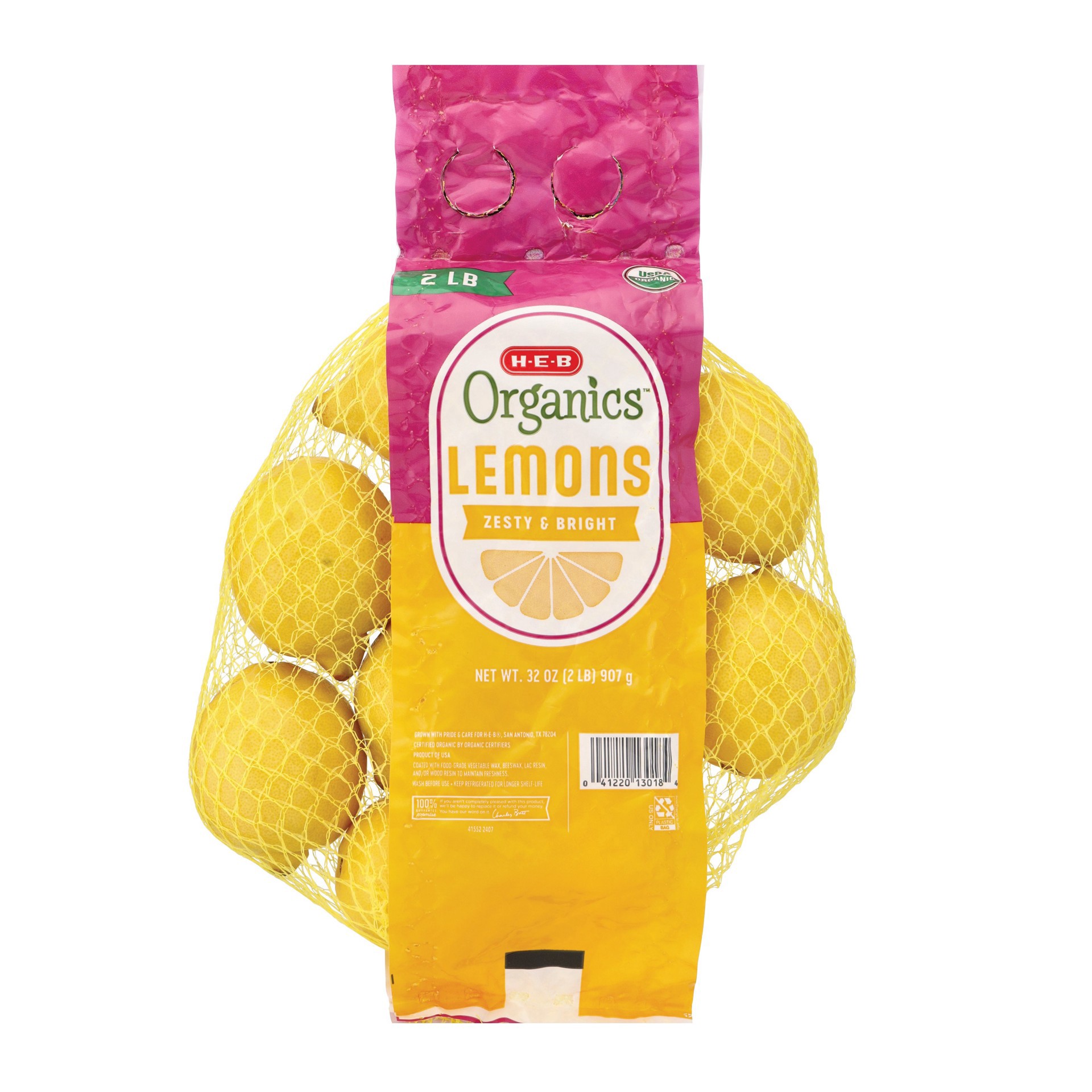 slide 1 of 1, H-E-B Organics Fresh Lemons, 2 lb