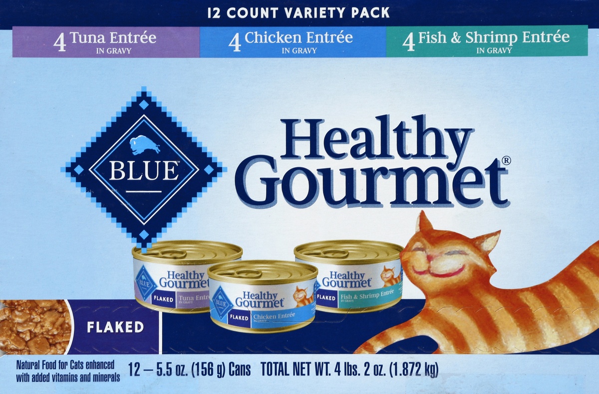 slide 2 of 6, Blue Buffalo Healthy Gourmet Variety Pack Adult Flaked Wet Cat Food, 36 oz