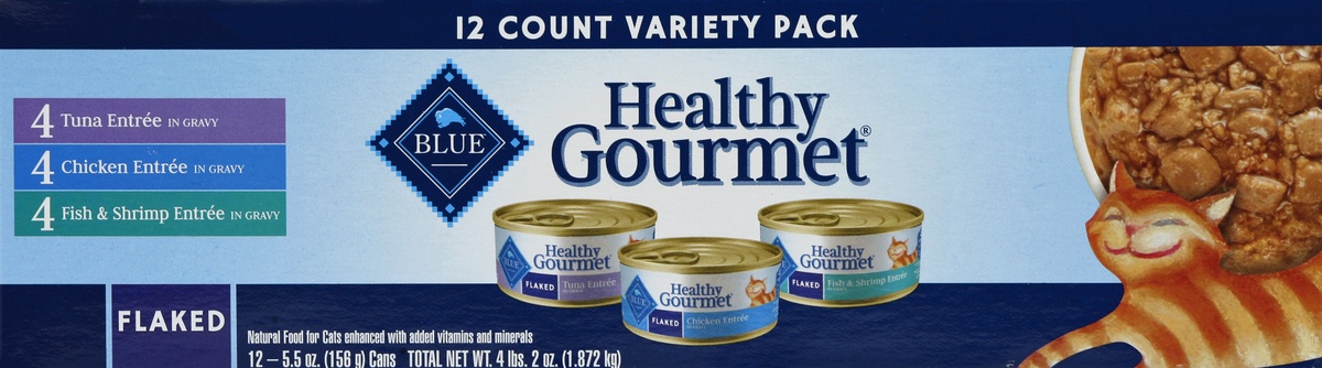 slide 5 of 6, Blue Buffalo Healthy Gourmet Variety Pack Adult Flaked Wet Cat Food, 36 oz