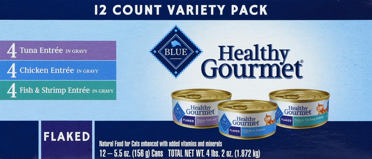 slide 4 of 7, Blue Buffalo Healthy Gourmet Variety Pack Adult Flaked Wet Cat Food, 36 oz