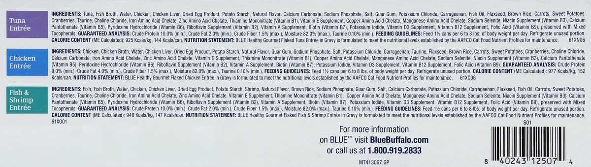 slide 6 of 6, Blue Buffalo Healthy Gourmet Variety Pack Adult Flaked Wet Cat Food, 36 oz
