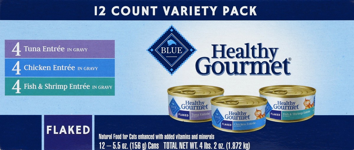 slide 7 of 7, Blue Buffalo Healthy Gourmet Variety Pack Adult Flaked Wet Cat Food, 36 oz