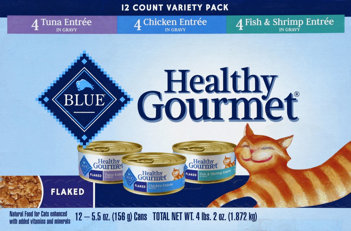 slide 3 of 7, Blue Buffalo Healthy Gourmet Variety Pack Adult Flaked Wet Cat Food, 36 oz