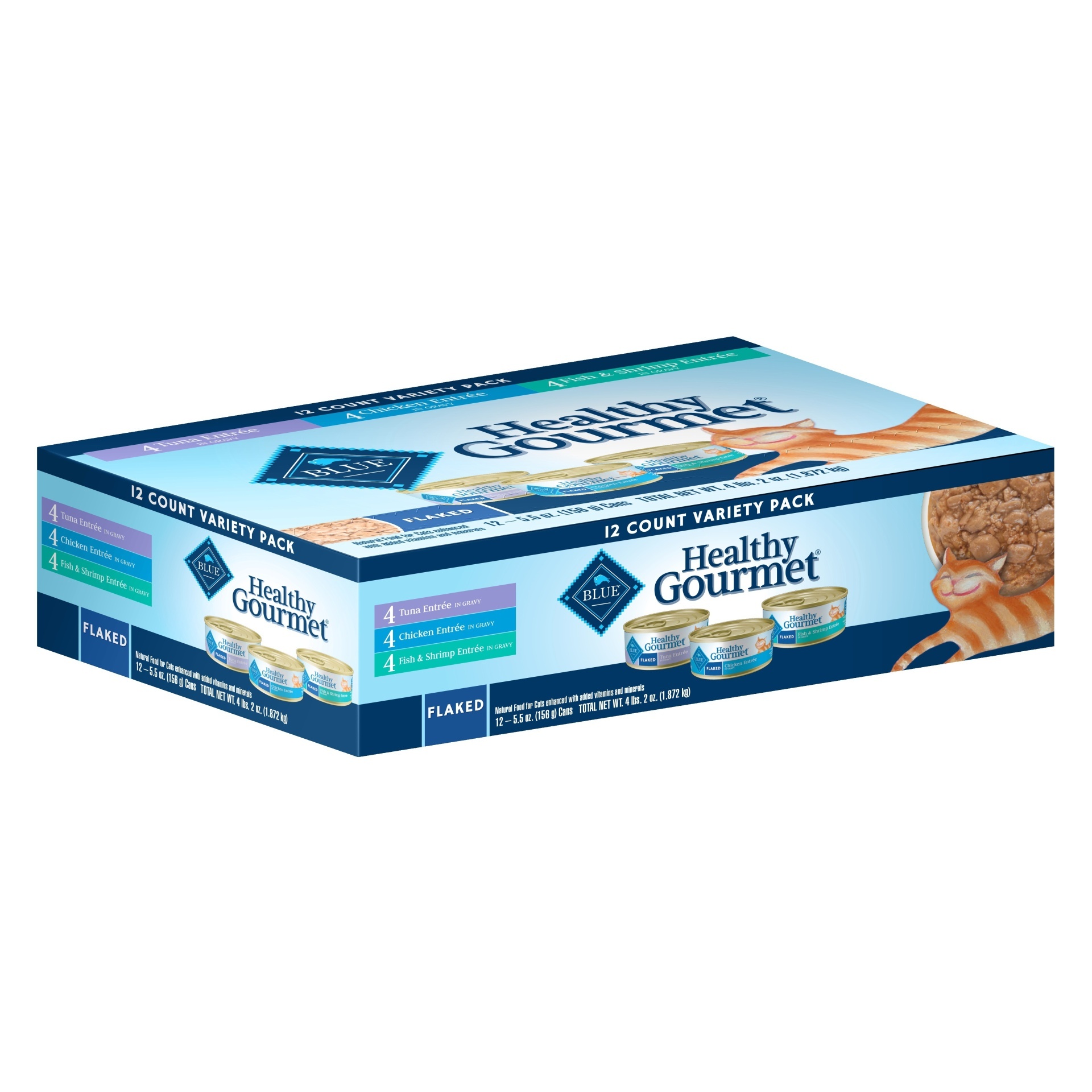 slide 1 of 7, Blue Buffalo Healthy Gourmet Variety Pack Adult Flaked Wet Cat Food, 36 oz