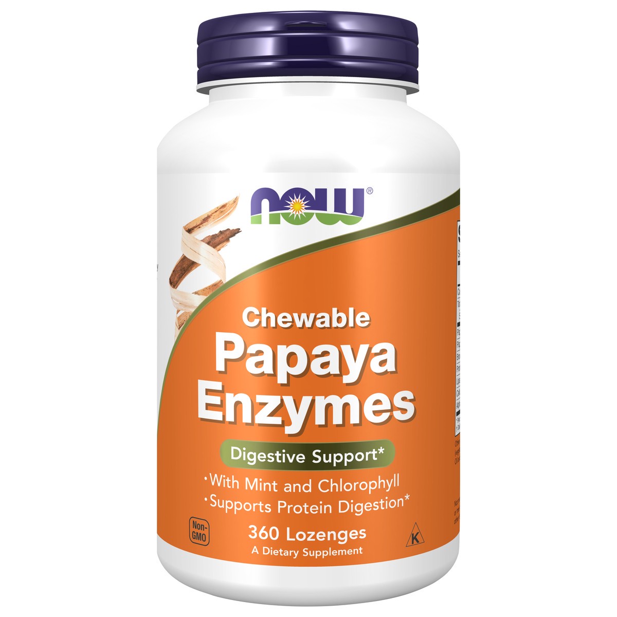 slide 1 of 4, NOW Papaya Enzyme - 360 Lozenges, 360 ct