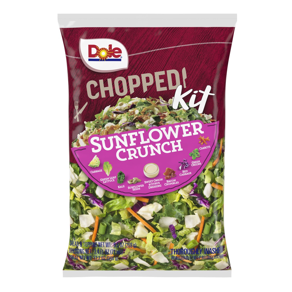 slide 1 of 7, Dole Sunflower Crunch Salad Kit, 12.2 oz