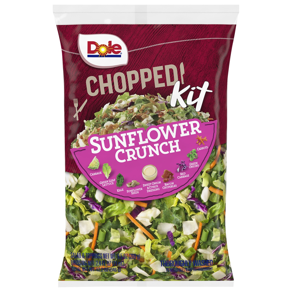 slide 1 of 5, Dole Sunflower Crunch Chopped Salad Kit, 12.2 oz