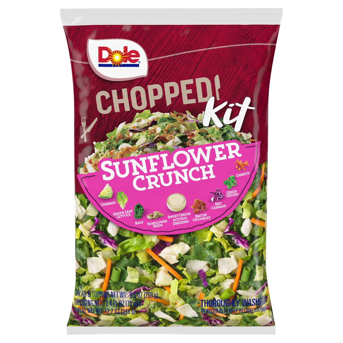 slide 1 of 7, Dole Sunflower Crunch Salad Kit, 12.2 oz