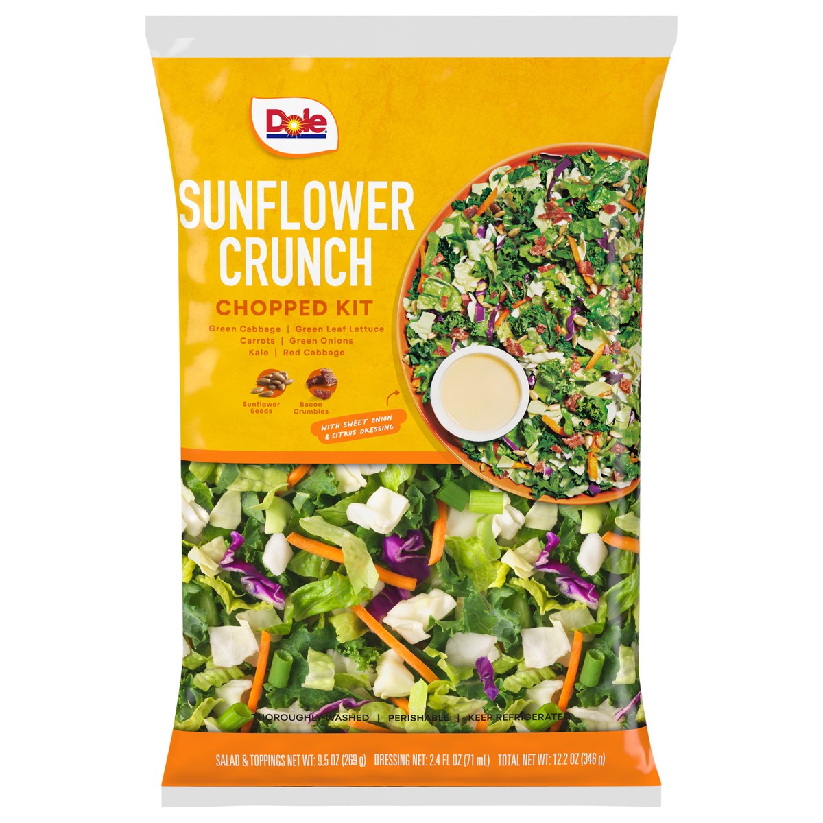 slide 1 of 7, Dole Sunflower Crunch Chopped Salad Kit, 12.2oz, 12.2 oz