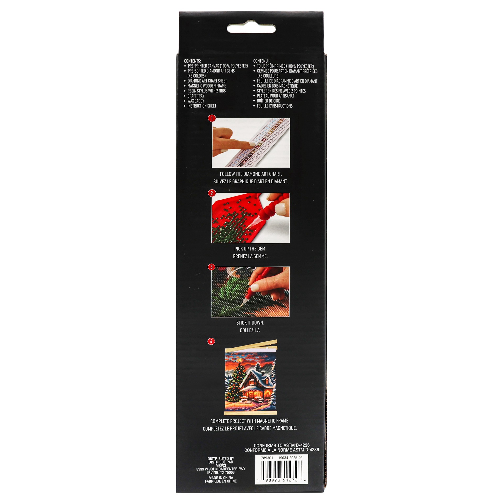 slide 4 of 4, 8" X 10" Snow House Diamond Art Kit With Frame By Make Market, 8 in x 10 in