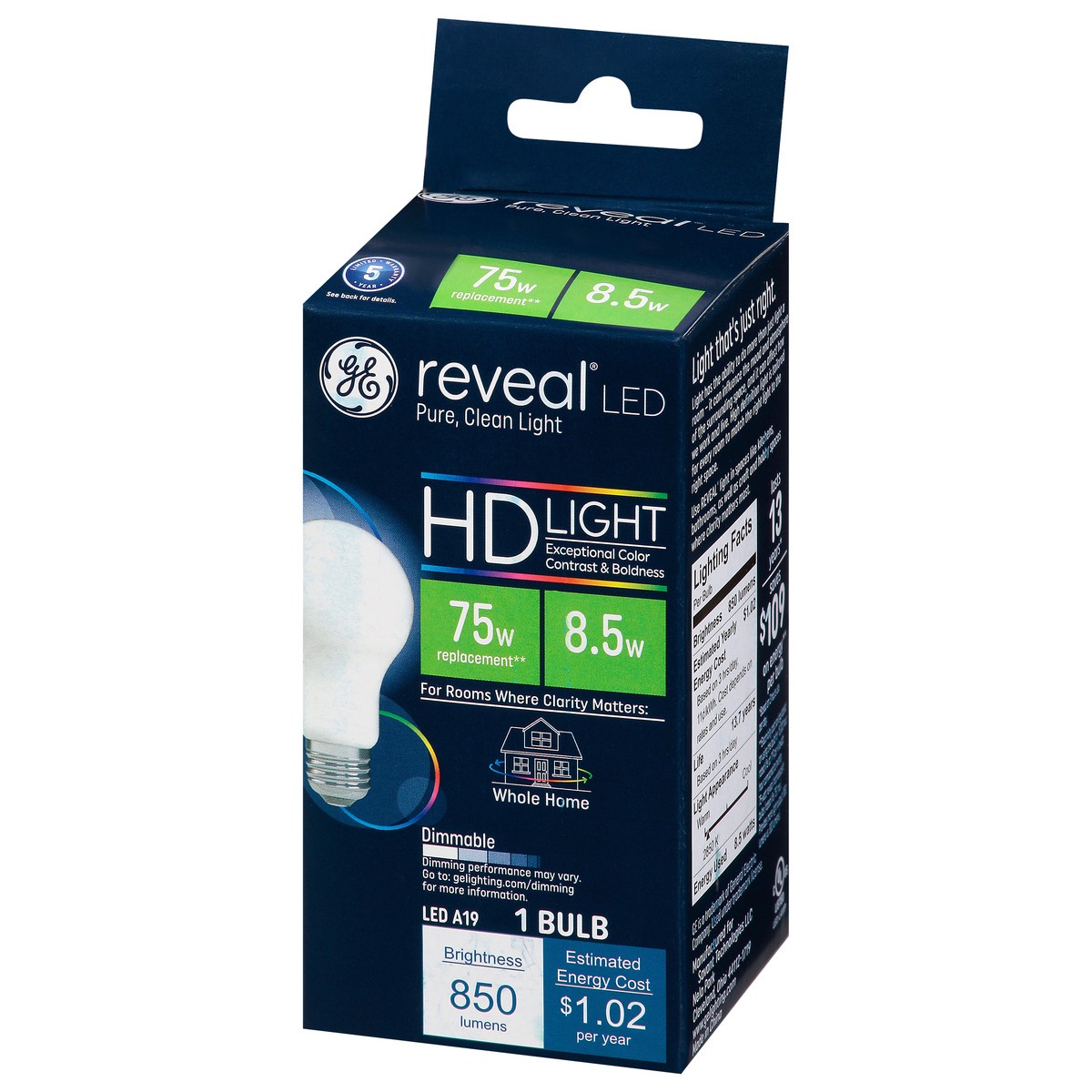 slide 7 of 12, GE Reveal 75 Watts HD Light LED Light Bulbs 1 ea, 1 ct