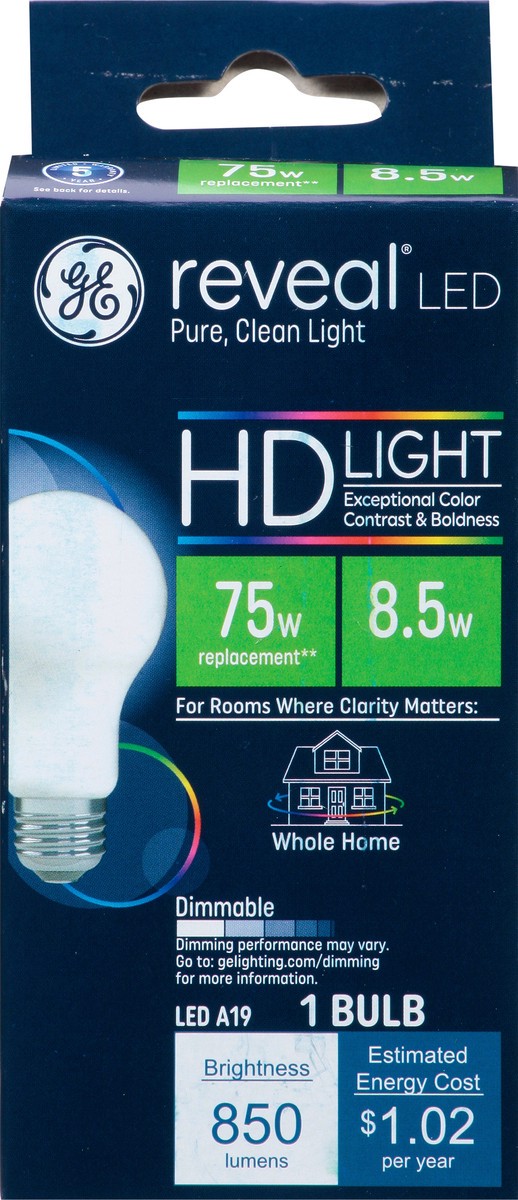 slide 9 of 12, GE Reveal 75 Watts HD Light LED Light Bulbs 1 ea, 1 ct