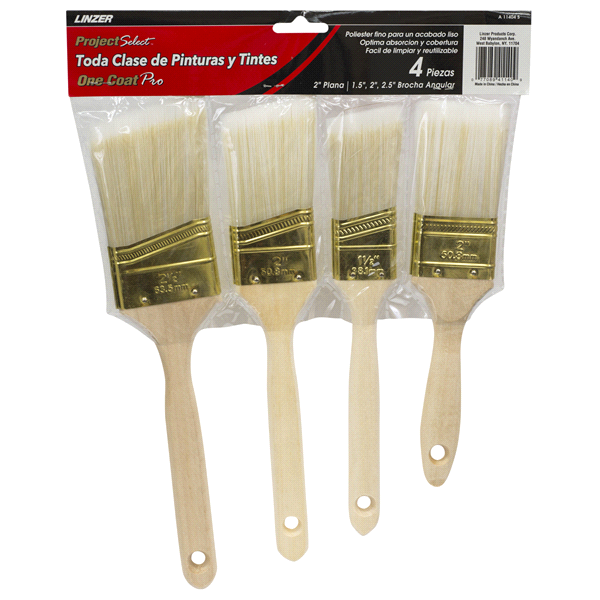 slide 3 of 5, Linzer One Coat Pro 4 Pieces Brush Set, 4 ct