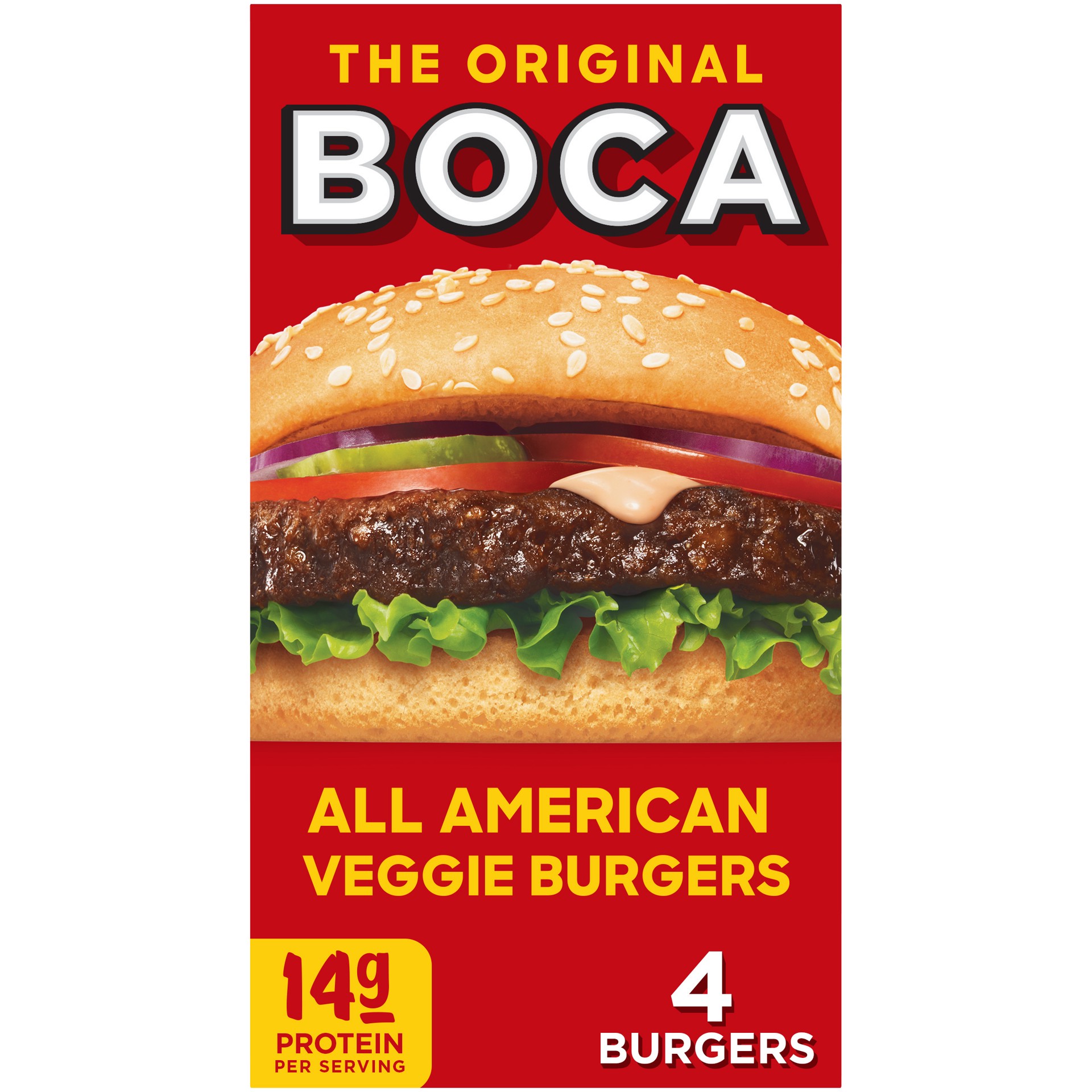 slide 1 of 5, BOCA All American Veggie Burgers, 4 ct Box, 4 ct