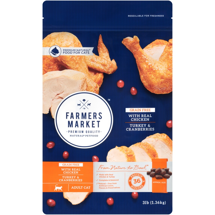 slide 1 of 7, Farmer's Market Grain Free Cat Food Chicken & Turkey, 3 lb