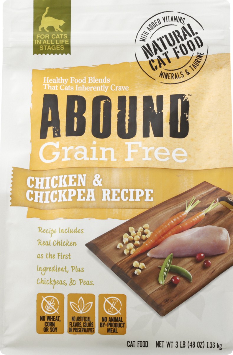slide 2 of 12, Abound Grain Free Chicken & Chickpea Recipe Cat Food 3 lb, 3 lb