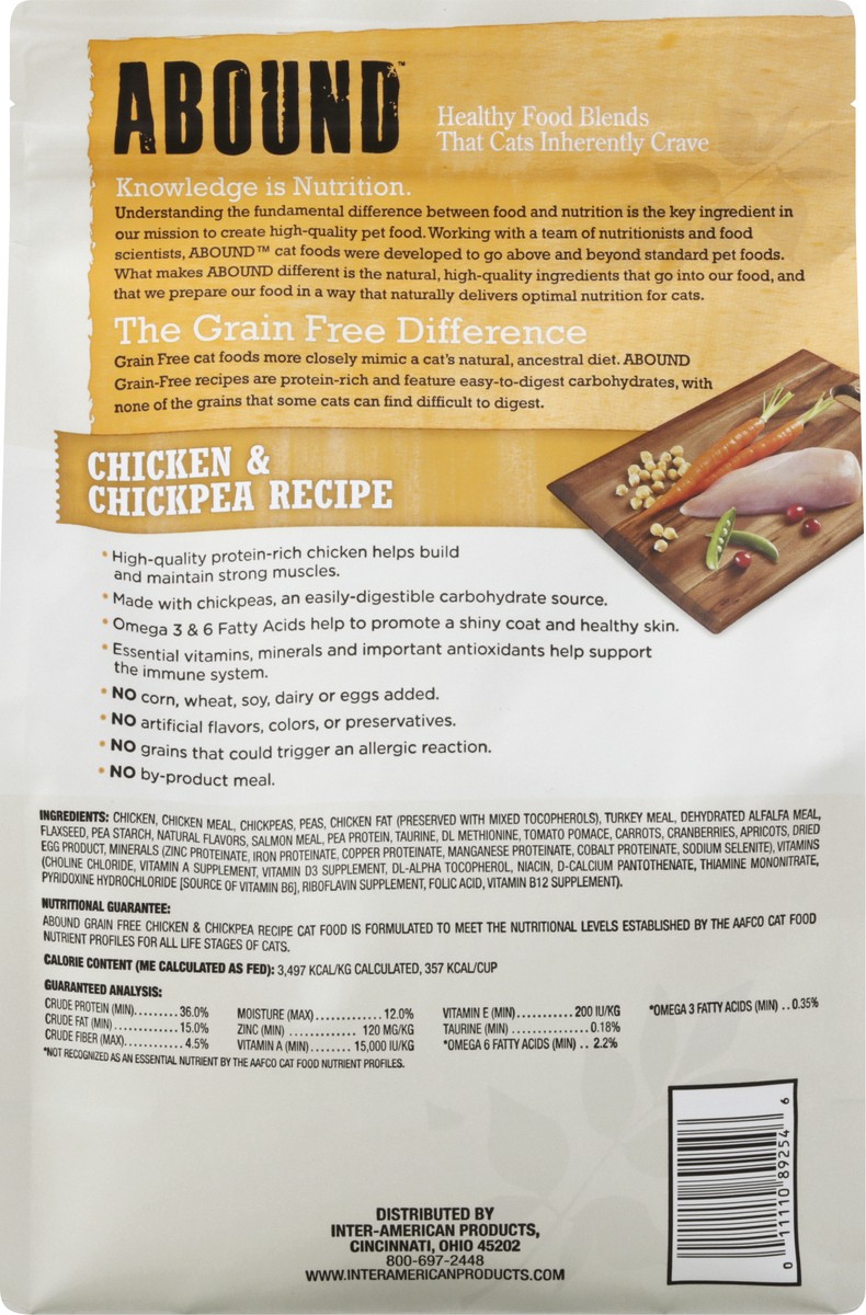 slide 4 of 12, Abound Grain Free Chicken & Chickpea Recipe Cat Food 3 lb, 3 lb