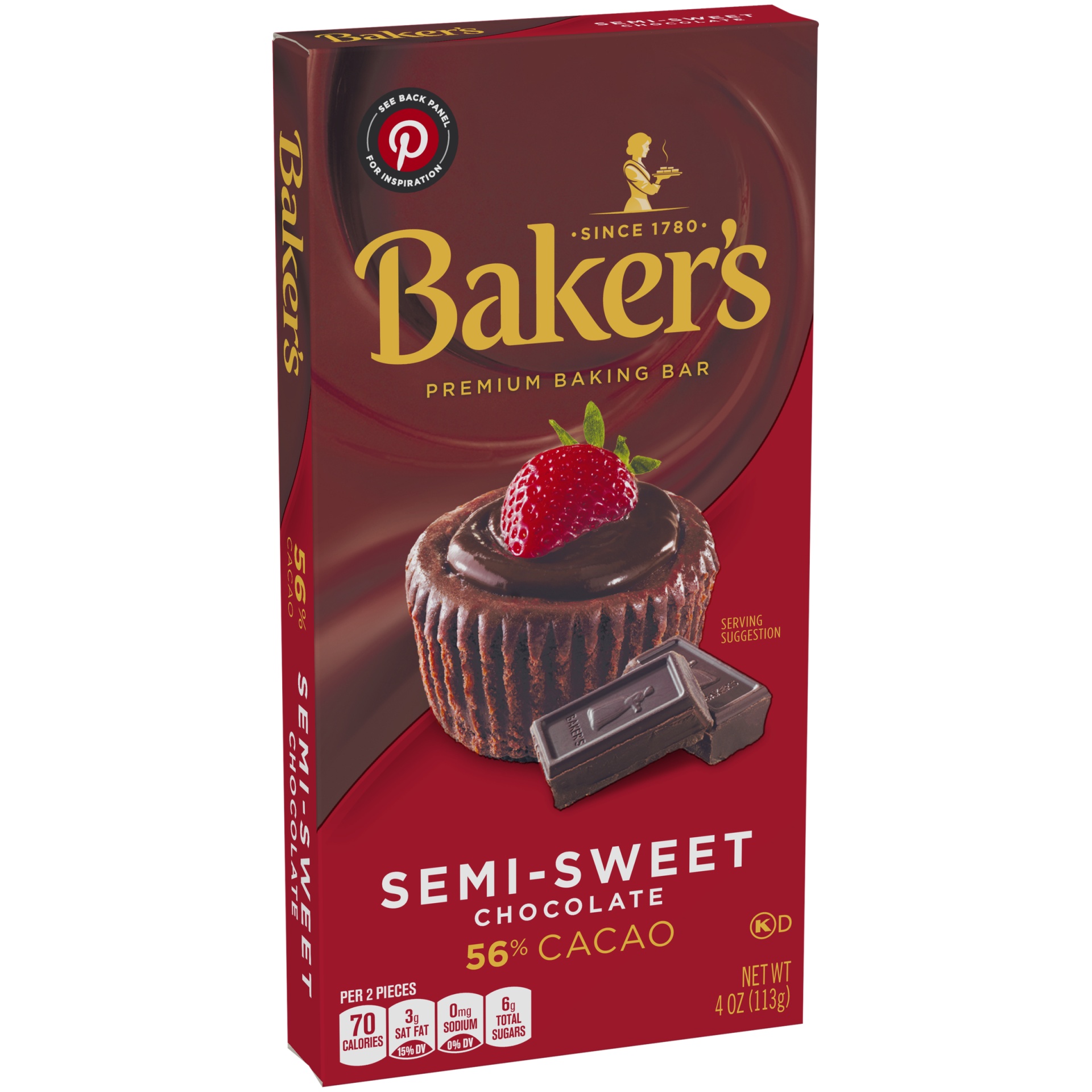 slide 2 of 6, Baker's Semi-Sweet Chocolate Premium Baking Bar with 56% Cacao, 4 oz