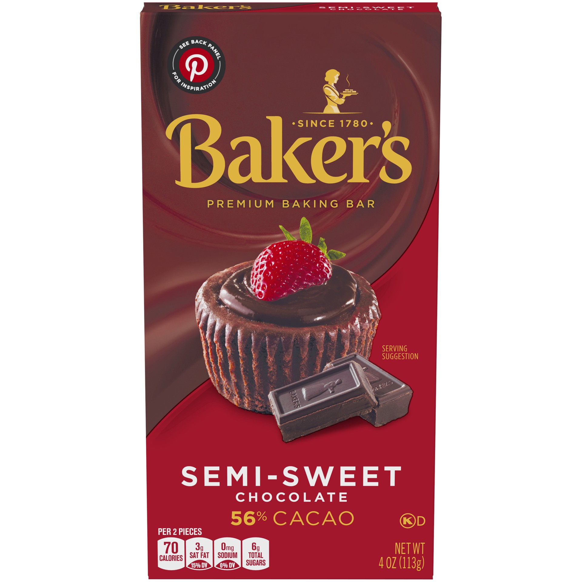slide 1 of 5, Baker's Semi-sweet Chocolate Baking Bar, 4 oz